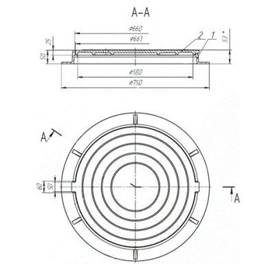 Люк канализационный садовый 1.5 т / черный Люк канализационный садовый 1.5 т / черный