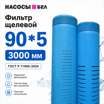 фото Скважинный фильтр щелевой 90 x 5 x 3000 мм (щель 0,3 мм)